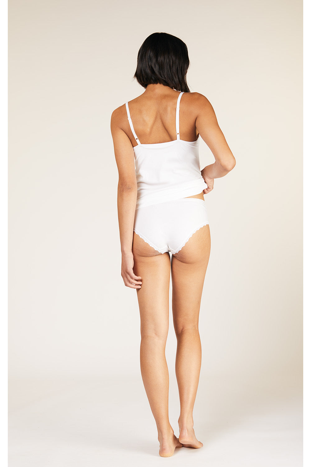 Hidden Support Lace Trim Cami In White – Textile Apparel