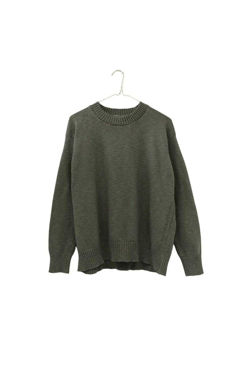 Boyfriend Crewneck Sweater in Olive