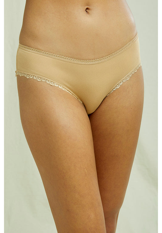 Lace Hipster Underwear in Almond
