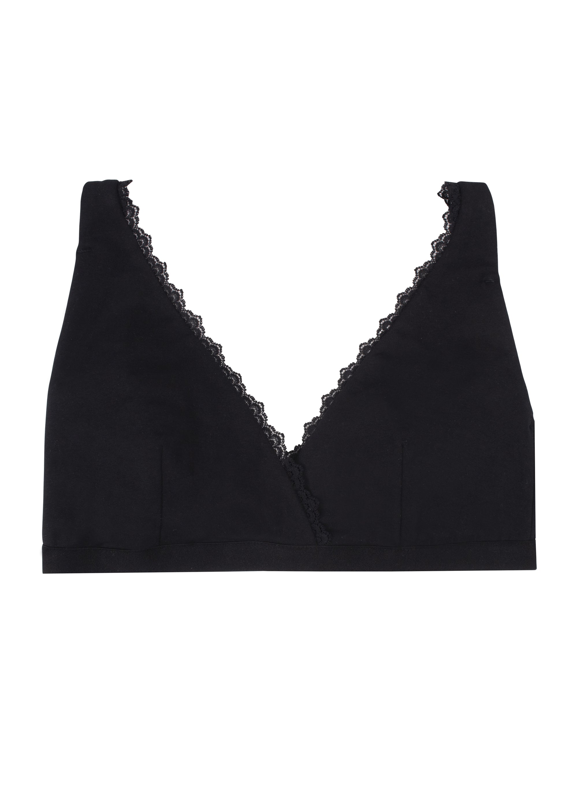 Lace Trim Triangle Bra in Black – Textile Apparel
