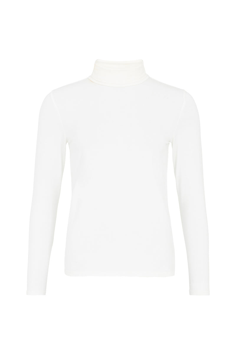 Laila Roll Neck Top in White