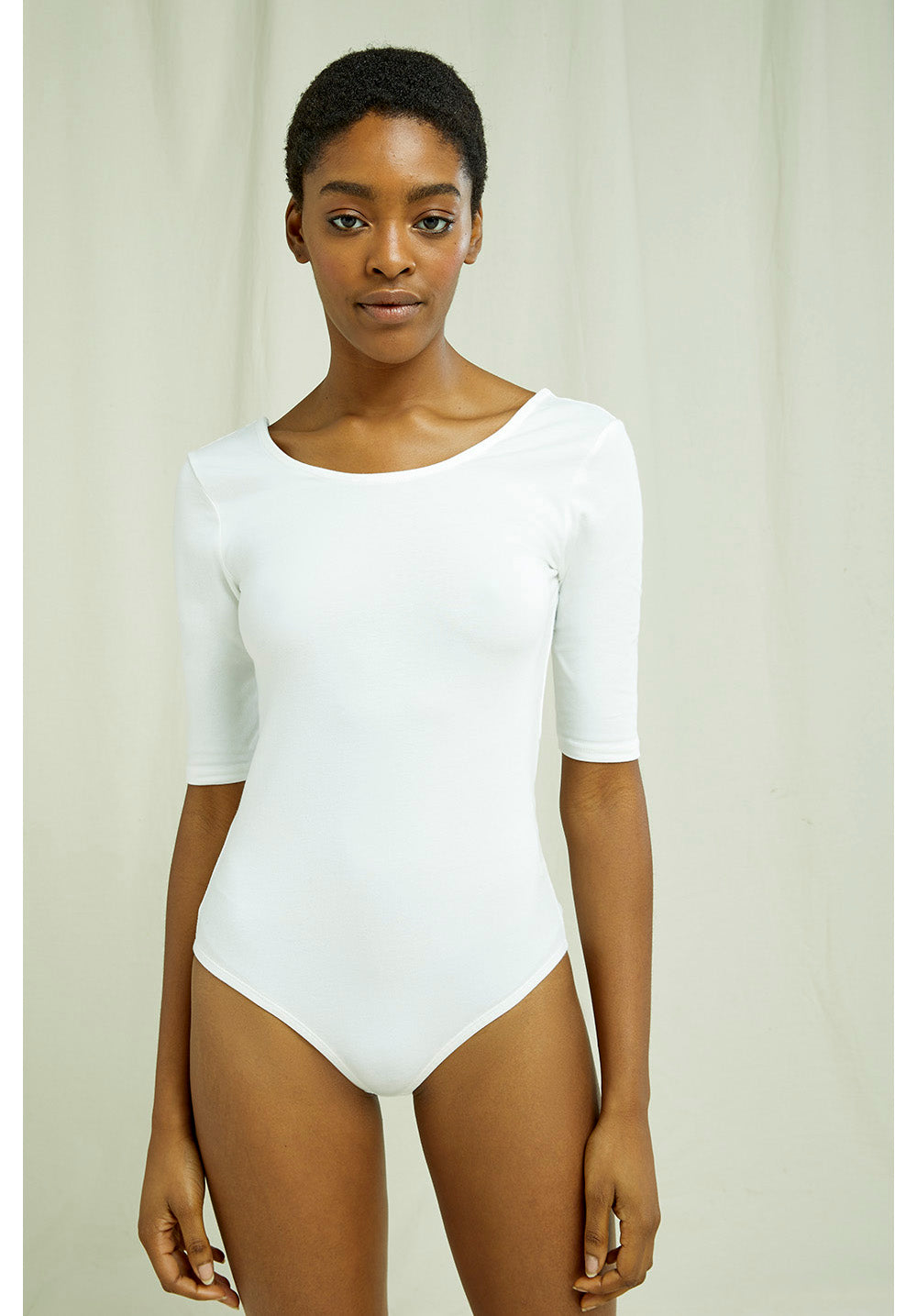 People Tree Nicole Bodysuit in Black & White