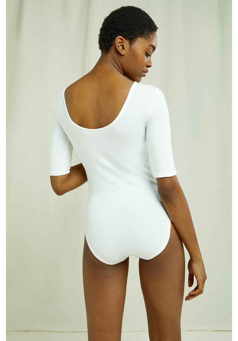 People Tree Nicole Bodysuit in Black & White